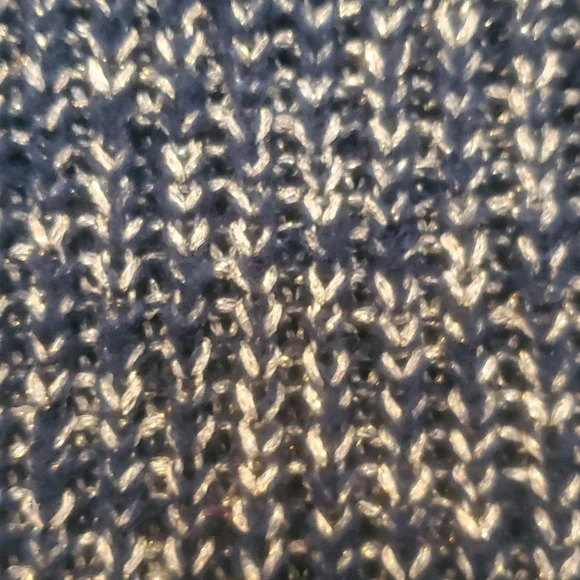 Lumiere Slouchy Knit Sweater Navy and Metallic Gold Sz M/L - Picture 2 of 5